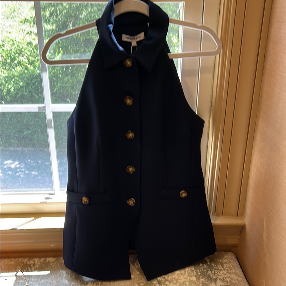 Veronica Beard Blue Tailored Vest